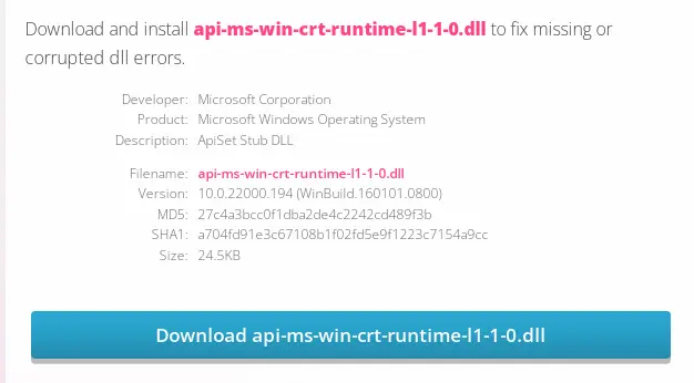 api ms win crt runtime