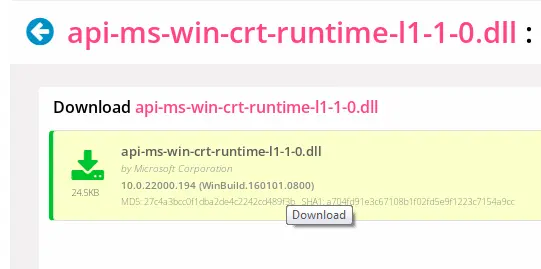 api ms win crt runtime