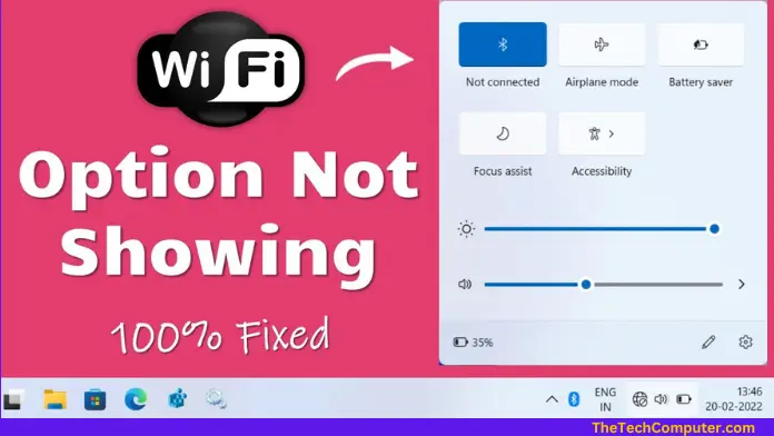 how to fix wifi option not showing in windows 11 